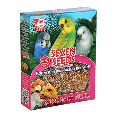 Корм Seven Seeds SUPERMIX для волнистых попугаев, 1 кг