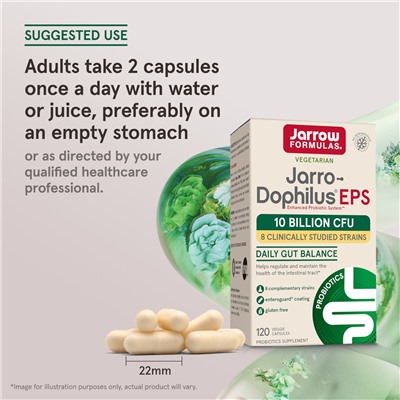 Jarrow Formulas Jarro-Dophilus EPS, 10 миллиардов КОЕ, 120 вегетарианских капсул - Jarrow Formulas