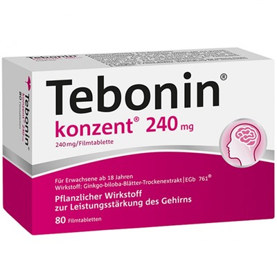 Tebonin konzent 240 mg 80st, Тебонин Для улучшения памяти и концентрации внимания 80 шт