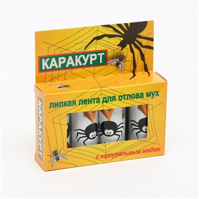 Липкая лента от мух "Каракурт", коробка, 4 шт