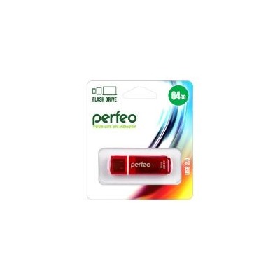 64Gb Perfeo C13 Red USB 2.0 (PF-C13R064)