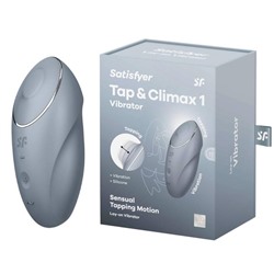 Satisfyer Вибростимулятор с функцией "жидкий воздух" Tap & Climax 1 (Bluegrey)