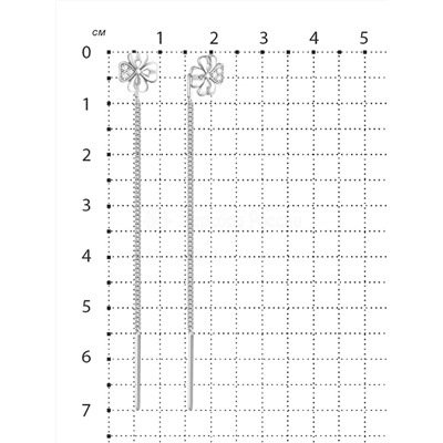 Серьги-продёвки из серебра с фианитами родированные 925 пробы сп-732р200