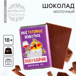 Шоколад молочный «Побухайчик», 12 г.