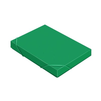 Папка-короб на резинке А4, 500мкм, Calligrata, корешок 25 мм, до 230 листов, тиснение "песок", зеленая