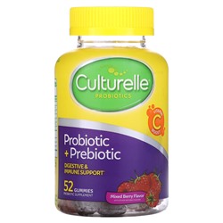 Culturelle Probiotic + Prebiotic Gummies, Mixed Berry, 52 Gummies