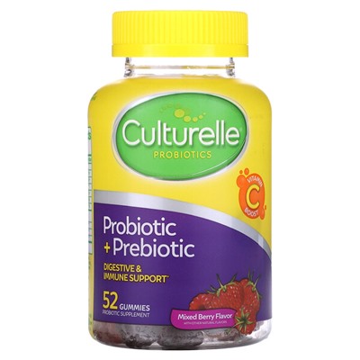 Culturelle Probiotic + Prebiotic Gummies, Mixed Berry, 52 Gummies