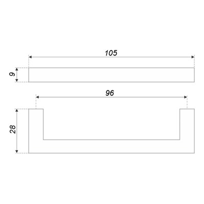 Ручка-скоба CAPPIO SQUARE2 RSC007, алюминий, м/о 96 мм, цвет черный