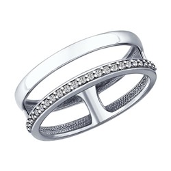 Кольцо из серебра с фианитами, 94012151