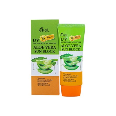 Ekel ALOE VERA SUN BLOCK Смягчающий солнцезащитный крем с экстрактом алое