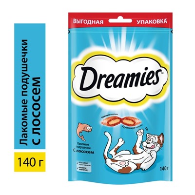 Лакомство Dreamies для кошек с лососем 140г