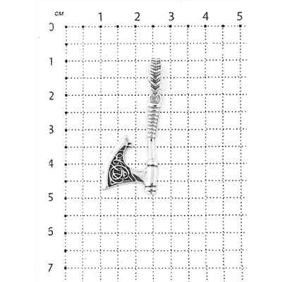 Подвеска из чернёного серебра - Топор 925 пробы п023ч