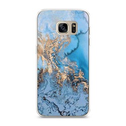 Силиконовый чехол Морозная лавина синяя на Samsung Galaxy S7 edge