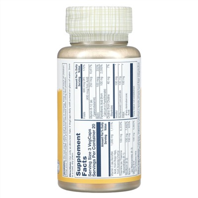 Solaray Timed Release, Мегавитамин B, стресс, 60 растительных капсул