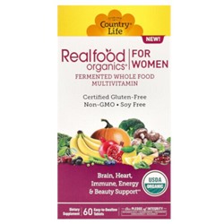 Country Life Realfood Organics, Multivitamin For Women, 60 Easy-to-Swallow Tablets