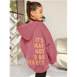 SHEIN Teenager Mädchen Hoodie mit Buchstaben Grafik, Drop Shoulder