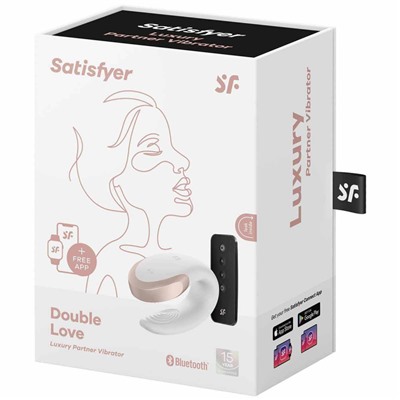 Satisfyer Парный вибратор Double Love с возможностью управления через пульт и приложение белый