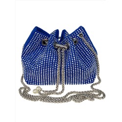 Женская сумочка из велюра со стразами, цвет синий