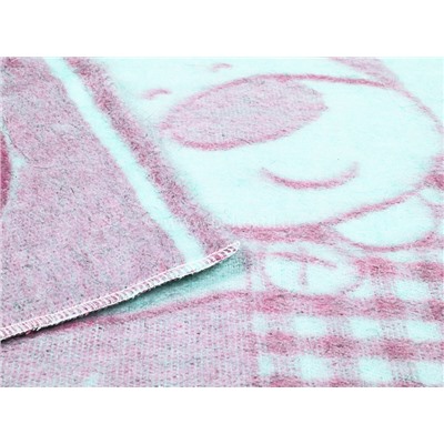 Одеяло п/шерсть 85% 100*140 жаккард цвет розовый