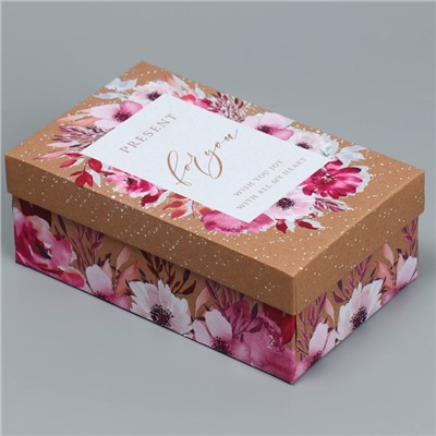 Набор подарочных коробок 6 в 1 «Акварельные цветы», 12 х 7 х 4 ‒ 22 х 14 х 8.5 см