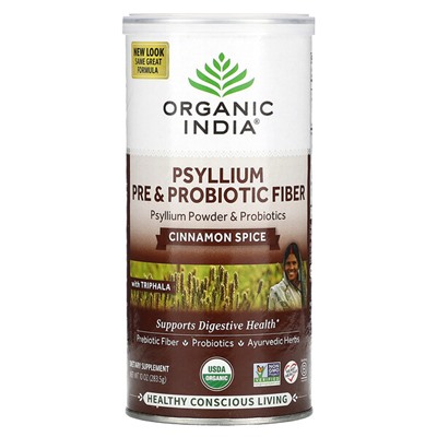 Organic India Псиллиум и Пробиотики, Корица - 283,5 г - Organic India