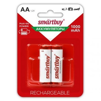 Аккумулятор AA SmartBuy HR6-2BL 1000мА/ч Ni-Mh, 2шт, блистер (SBBR-2A02BL1000)