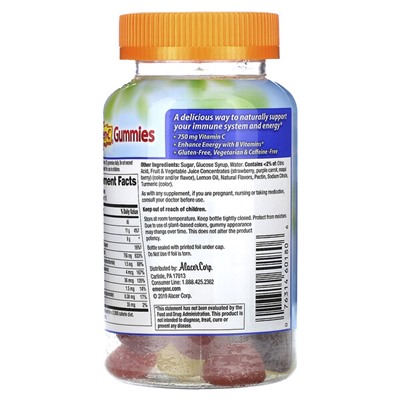Emergen-C Жевательные конфеты для поддержки иммунитета, клубника, лимон и черника, 45 жевательных конфет