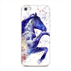 Силиконовый чехол Лошадь брызки краски на iPhone 5/5S/SE