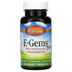 Carlson E-Gems Plus, 400 МЕ (268 мг), 100 мягких таблеток