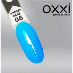 Камуфлирующая цветная база для гель-лака Oxxi Professional Summer Base 6, голубая, 10мл
