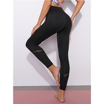 Yoga Basic Kontrast Mesh Sports Leggings