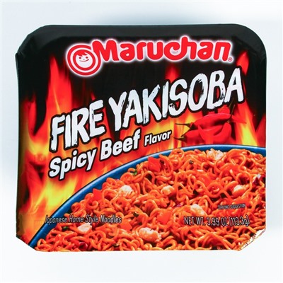 Лапша Маручан Якисоба FIRE HOT со вкусом острой говядины, 113,3 г