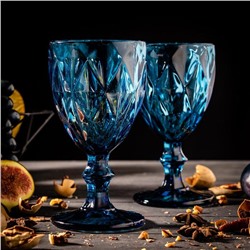 Набор бокалов стеклянных Magistro «Круиз», 250 мл, 8×15,3 см, 2 шт, цвет синий