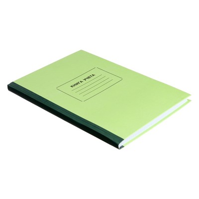 Книга учета, 128 листов, обложка картон 7Б, блок ОФСЕТ, клетка, цвет зеленый (имитация)
