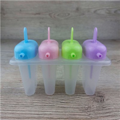 Пластиковая форма для мороженого и льда Эскимо Сладкая мечта 4 ячейки