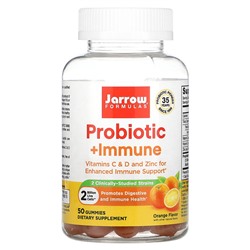 Jarrow Formulas Пробиотик + Immune, апельсин, 2 миллиарда, 50 жевательных конфет