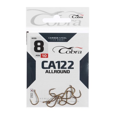 Крючки Cobra ALLROUND, серия CA122, № 8, 10 шт.