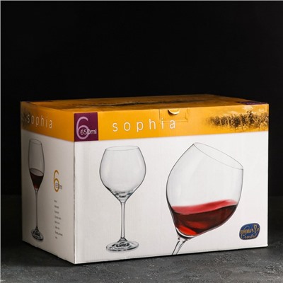 Набор бокалов для вина «София», 650 мл, 6 шт