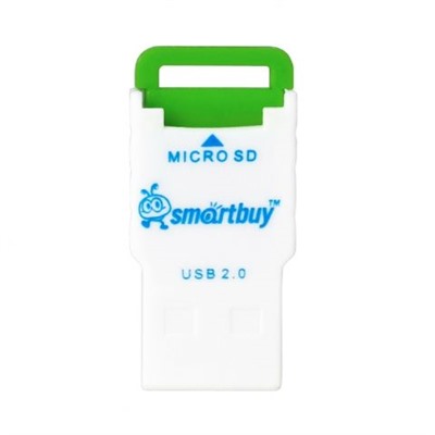 Карт-ридер внешний USB SmartBuy SBR-707-G Green, microSD