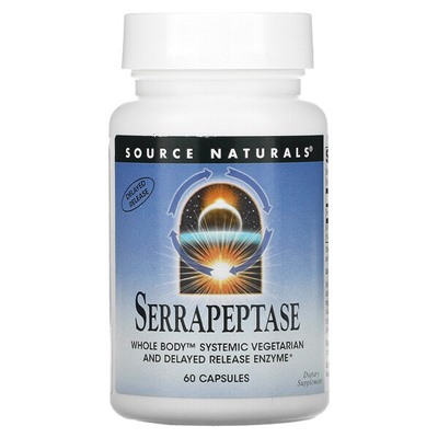 Source Naturals Серрапептаза, 60 капсул