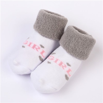 Набор носков для новорождённых 2 пары (4 шт.), махровые от 0 до 6 мес., цвет розовый