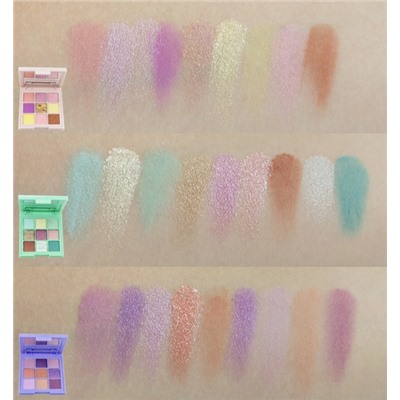 Тени HudaBeauty Pastels LILAC, матовые+перламутровые, 9 цветов