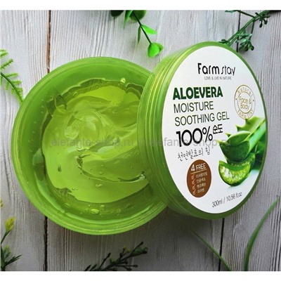 Гель с экстрактом алоэ FarmStay Aloe Vera Moisture Soothing Gel 100%, 300 ml (51)