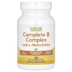 Super Nutrition Комплекс B с L-Метилфолатом - 60 растительных капсул - Super Nutrition