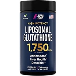 Liposomal Glutathione Supplement 1750MG - Pure Glutathione Liposomal with Vitamin C + Phospholipid Antioxidant Complex - L Glutathione for Liver Detox and Immune Support Supplement - 120 Caps