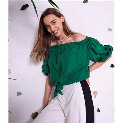 Блузка #БШ1321, зеленый
