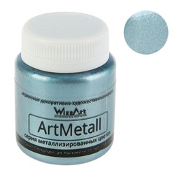 Краска акриловая Metallic 80 мл, WizzArt Серебро старое металлик WM13.80, морозостойкая
