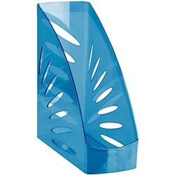 Лоток для бумаг вертикальный СТАММ "Тропик", тонированный голубой, ширина 110мм ЛТВ-31249