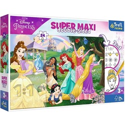 Trefl. Пазл-раскраска Super maxi 24 арт.41008 "Счастливые принцессы"/ Disney