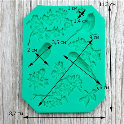Молд силиконовый Птички в саду